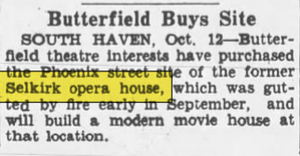 Selkirk Opera House - October 1935 Butterfield Buys Lot (newer photo)